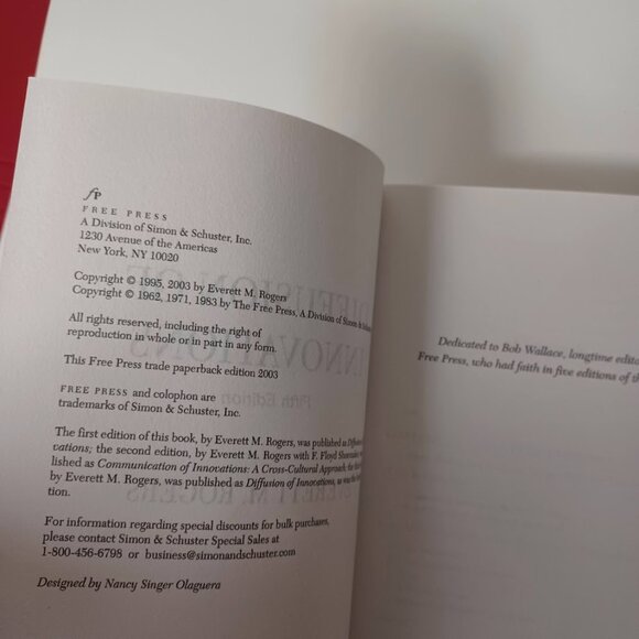Diffusion Of Innovations Paperback Book -Everett M. Rogers -2003 -Fifth Edition - Picture 7 of 13